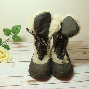 North Face Brown “Nuptse” snow boots Girls Sz 2